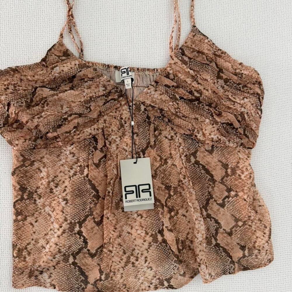 Robert Rodriguez NEW Python Print Vickie Ruched Cami, Large